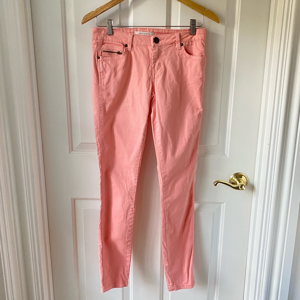 Forever 21 Coral Skinny Jeans
